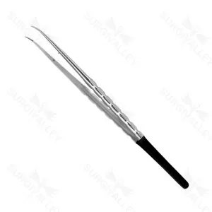 Micro Tissue Plier Diamond Powdered Curved 1X2 Surgical 180mm Implant Instruments