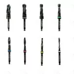 8pcs Dental Surgery Implant Drills Black Titanium Coated Hardened longer life CE