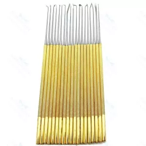 Rhoton Micro Dissector Set 20 Pieces with Gold Neurosurgery Surgical Instruments