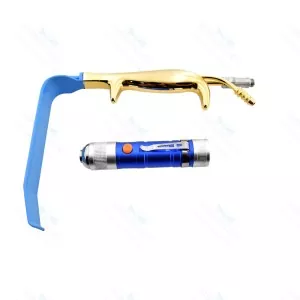 Tebbetts Breast Retractor 30 mm x 15cm Fiber Optic Light Guide+Suction Tube+Led