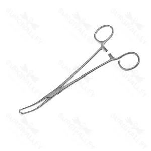 Single Use Disposable Allis Coakely Tonsil Clamp Curved One Open Ring 7 7/8 Inch
