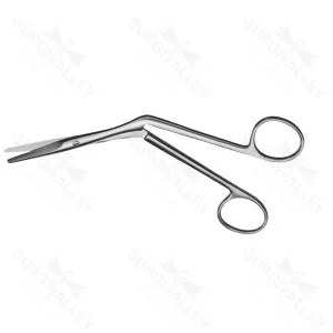 Heymann Nasal Scissors Long Blade Angled To Side Saw Edge 19 cm