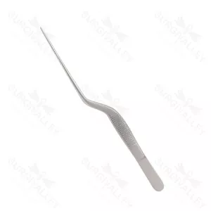 Lucae Ear Dressing Forceps Bayonet Serrated 150mm Thumb Forceps