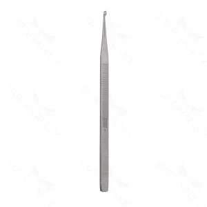 Curette, large, 2.25x3mm serr,ang 35deg, 5 5/8″