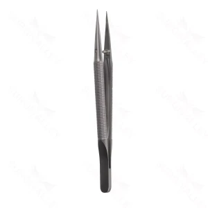 Micro Forceps, 8mm dia rnd hndl, straight tip, 4 3/4″