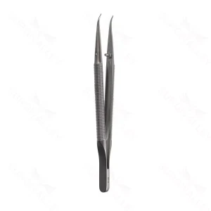 Micro Forceps, 8mm dia rnd hndl, cvd tip, 4 3/4″