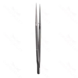Micro Forceps, 8mm rnd hndl, straight tip, 7″