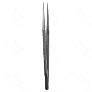 Micro Forceps, 8mm rnd hndl, straight, 1×2, 7 1/4″