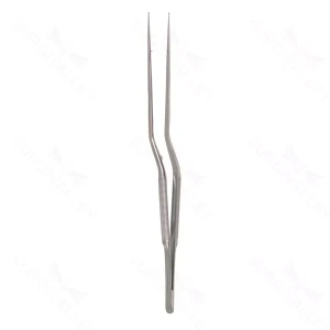 9″ Micro Ring Tip Bayonet Forceps – Round Handle Lightweight
