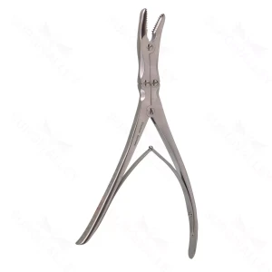 Leksell Rongeur, dbl action,9″ w/ teeth, 15 deg curve, 8x16mm