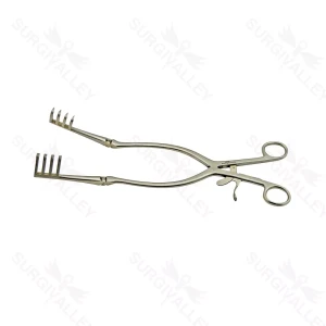 Beckman Weitlaner Laminectomy Retractor 31cm 4X3 Prong Sharp Hinged Blade
