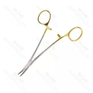 Single Use Disposable Converse Needle Holder Curved 15mm Vertically Serrated Jaws Large Rings Ratchet Lock