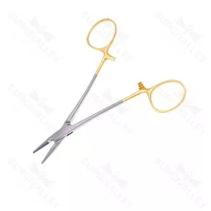 Converse Needle Holder Straight 15mm Vertically Serrated Jaws Large Rings Ratchet Lock