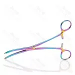 Rochester Carmalt Forceps Curved 8" Rainbow Coated