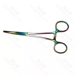Rochester Carmalt Forceps Straight 8" Rainbow Coated