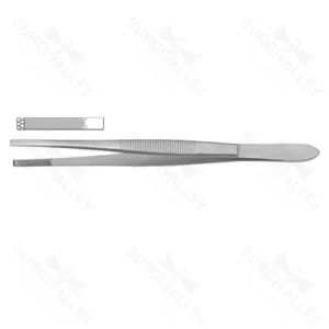 Stille Barraya Curved Forceps 3 X 4 Teeth 185 mm Non Sterile Reusable