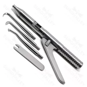 Dental Automatic Crown Bridges Remover Gun Kit Attachable 3 Points & 1 Wrench Orthodontics Stainless Steel Instruments