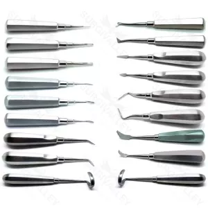 16 Pieces Set Of Dental Extraction Elevators Cogswell Cryer Spear Crane Apical Root Tip Pick Stainless Steel Instrument