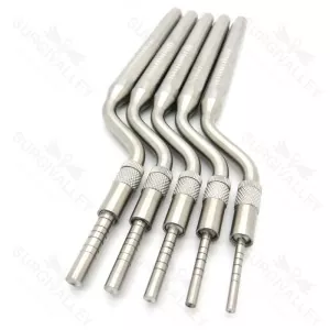 10 Pieces Dental Osteotomes Straight & Curved Tip Bone Spreading Surgical Instrument