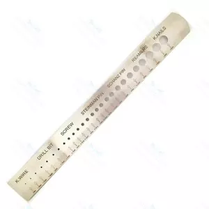 Orthopedic Measuring Gauge Scale for K-Wire, Drill Bit, Screw, Steinman Pin SS