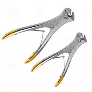 Tc Cannulated Pin And Wire Cutter 9" And 6" Gold End Orthopedic Instruments