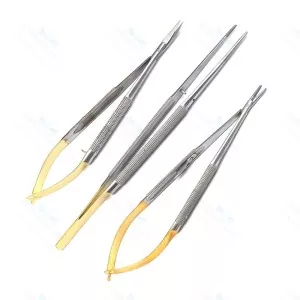 Set of 3 - Dental TC Castroviejo Micro Surgery Scissors 7" Needle Holder Forceps