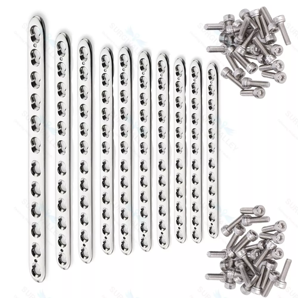 Veterinary 3.5mm LCP Small Fragment Plate 25pcs & 3.5mm LCP Screw 100pcs