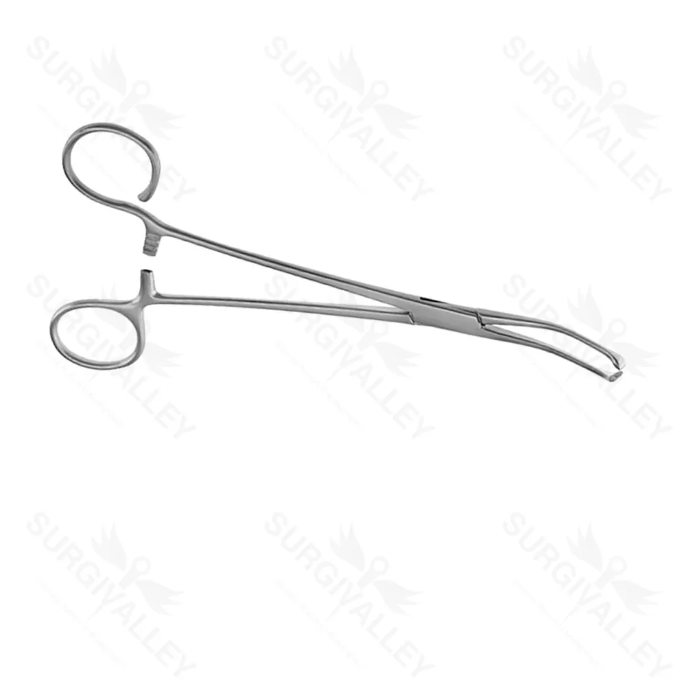 Single Use Disposable Allis Coakely Tonsil Clamp Curved One Open Ring 7 7/8 Inch