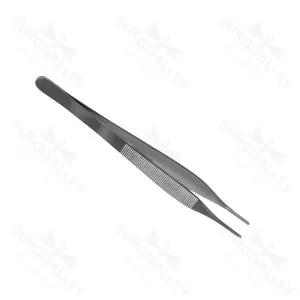 Jefferson Tissue Forceps Delicate Serrated Straight Flate Handle 17.8cm