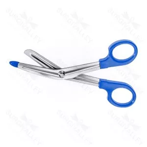 Lister Universal Bandage Scissors Serrated Inside Angled To Side 145 mm 1 Blade Probe Pointed