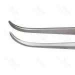 Perry Dissecting Forceps Fine Curved Serrated Jaw Delicate Dressing & Tissue Forceps