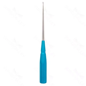 10″ Color Cervical Curette – turquoise straight Size 3-0 2.9mm