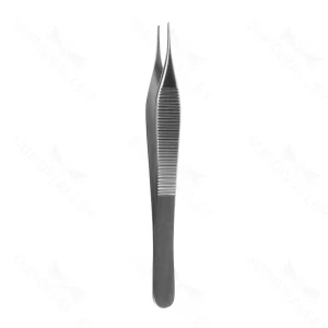 Adson-Gewebezange 4 3/4" gerade, 1x2 Zähne, flacher Griff, Titan – surgivalley (027210182)