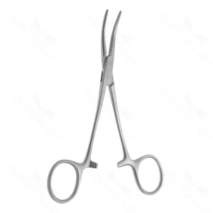 Crile hämostatische Klemme 6 1/4" gebogen, geriffelte Backen, Ringgriff, Titan – surgivalley (004210369)