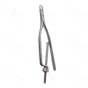 Ulrich selbsthaltende Knochenzange 7 1/4" abgewinkelte gezahnte Maulteile, Schnellverschluss – surgivalley (001210616)