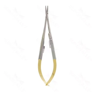 5 1/2" Castroviejo Golden Grip Needle Holder straight smooth with lock – surgivalley (003210736)