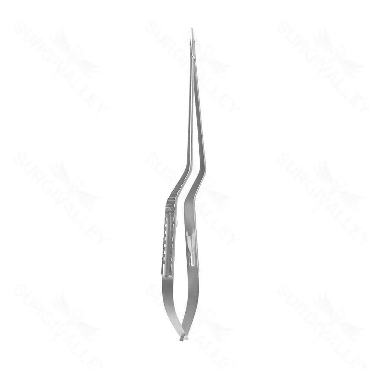 9″ Micro Needle Holder – Bayonet Flat handle straight jaw w/lock FineTouch