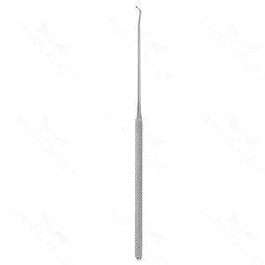 Schuknecht inWhirlybird''excavator 6 3/8" angled shaft, slightly curved, offset to the left small 0.75mm wide blade round handle – surgivalley (999120402)