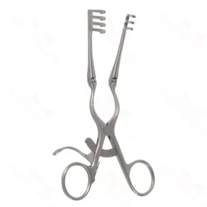 6 1/2″ Weitlaner Retractor – w/hinged arms 3×4 shrp prongs