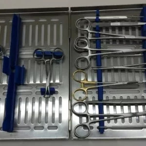 Spay Pack Kit Surgical Veterinary Instruments with autoclave box