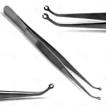 Suture Tweezers Corn Curved 160mm Implant Instruments