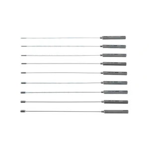 Garrett vascular dilator set 8 1/4" includes 9 sizes - 1.0mm, 1.5mm, 2.0mm, 2.5mm, 3.0mm, 3.5mm, 4.0mm, 4.5mm, 5.0mm and holder – surgivalley (090050004)