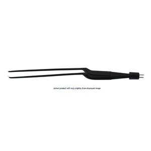 MicroGlide MIS双极镊子 10 1/4" 工作长度 6 1/4" 向上弯曲80°弯头柄 0.4mm宽防粘尖端 带导向止动器 绝缘扁平手柄 – surgivalley (001213335)