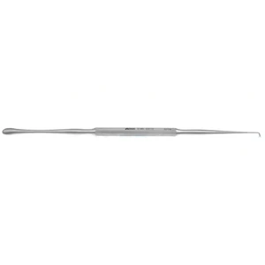 Gross ear hook and spoon 5" double-ended 2.5mm x 13.0mm spoon angled 90º 2.5mm blunt hook hexagonal handle – surgivalley (005030017)
