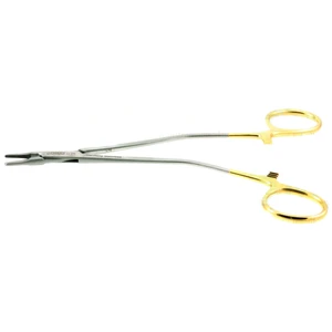 Parell intra-nasal needle holder 7" angled shanks straight tapered 1.5mm TC jaws gold ring handle – surgivalley (003050193)