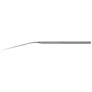 Schuknecht foot plate hook 6 1/2" angled shaft angled up 0.4mm long anterior tip round handle – surgivalley (005212085)