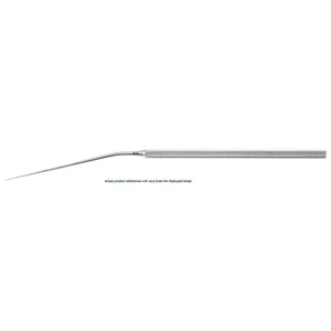 Schuknecht foot plate hook 6 1/2" angled shaft angled up 0.7mm long anterior tip round handle – surgivalley (005212084)