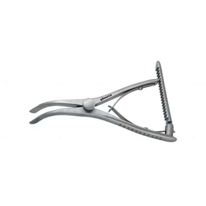 Abramsohn 自留牵开器，5 1/2"，外侧交叉锯齿叶片，带校准棘轮的挤压手柄 – surgivalley (002211735)