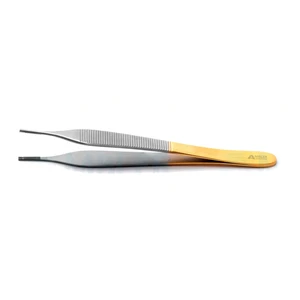 Brown-Adson-Gewebefasszange 4 3/4" gerade 4X4 Zähne geriffelte TC-Plattformen flacher Griff – surgivalley (027210564)