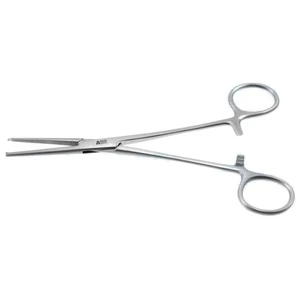 Crile-Blutstillungszange 6 1/4" gerade, 1x2 Zähne, geriffelte Branchen, Ringgriff – surgivalley (004210596)